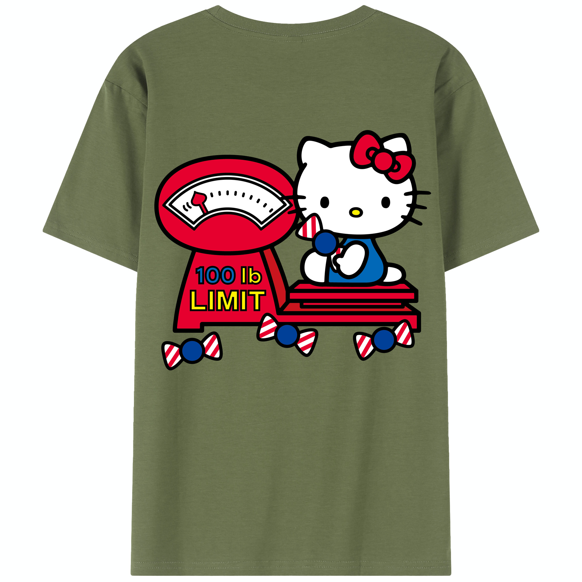 （画像用） Hello Kitty ハローキティ 綿100％半袖Tシャツ（背面プリント）